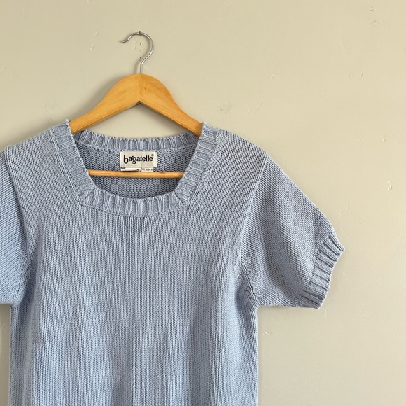 bagatelle Tops - Bagatelle || Light Periwinkle Vintage Knit Top